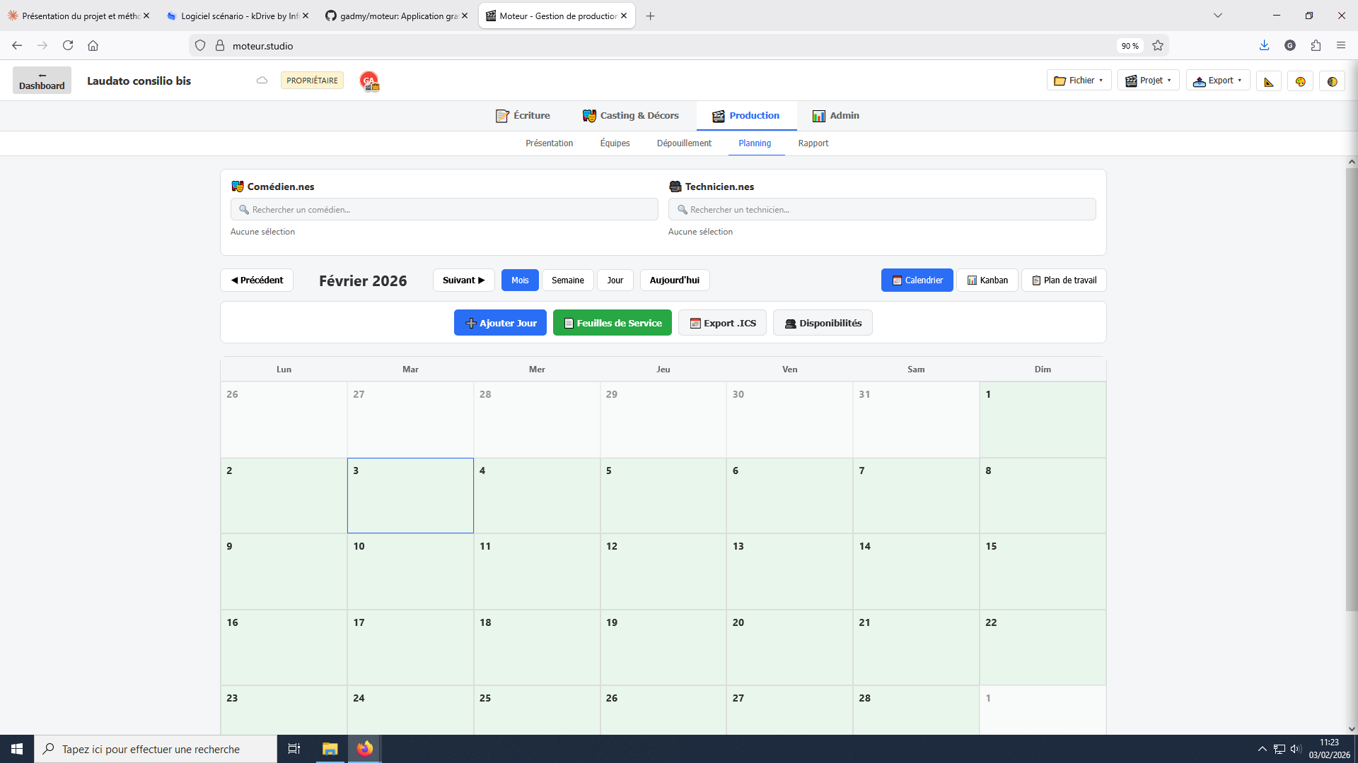 Planning de production
